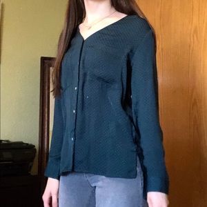 Thin, bottle green blouse from H&M.